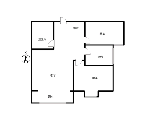 惠友万悦城2室2厅1卫户型图