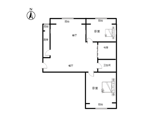 幸福城小区3室2厅1卫户型图