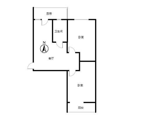 凌云厂家属院2室1厅1卫户型图