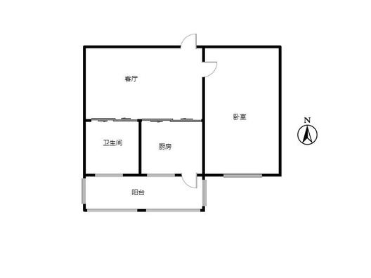 老财政局家属院1室1厅1卫户型图