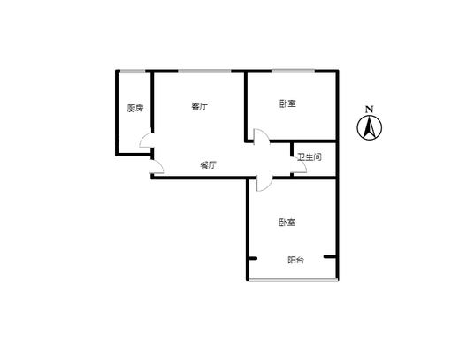 惠友康庭二期2室2厅1卫户型图