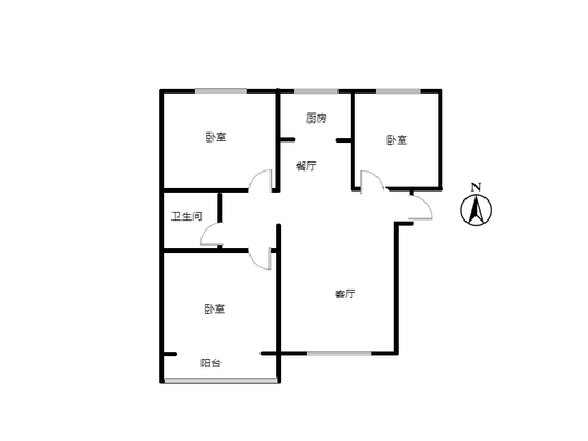 惠友康庭二期3室2厅1卫户型图