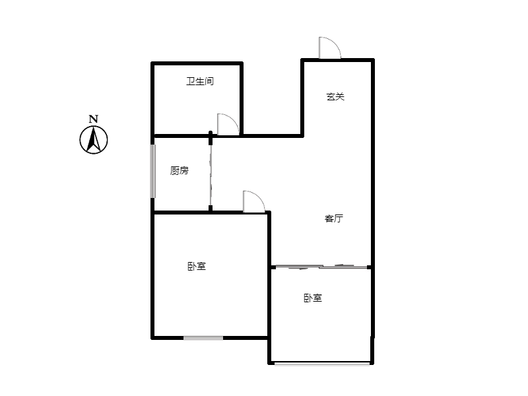 技校家园2室1厅1卫户型图