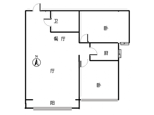公园壹号2室2厅1卫户型图