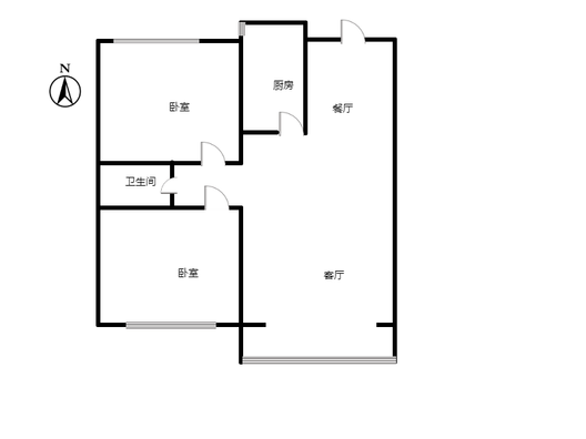 香邑溪谷悦都2室2厅1卫户型图