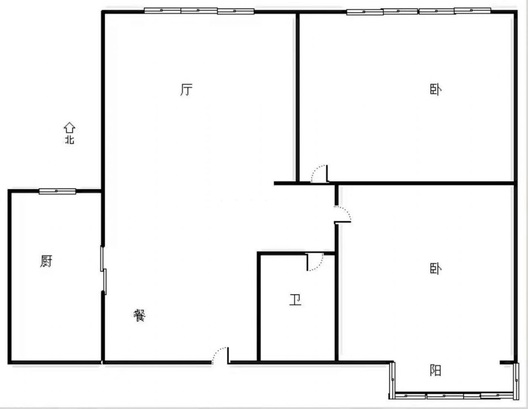 宏远宜居园2室2厅1卫户型图