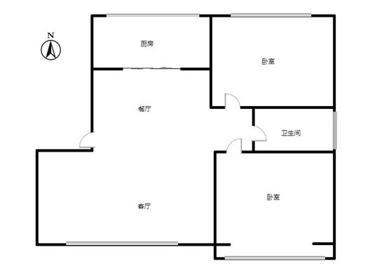 华福佳缘2室2厅1卫户型图