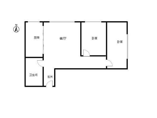 名流家和2室1厅1卫户型图