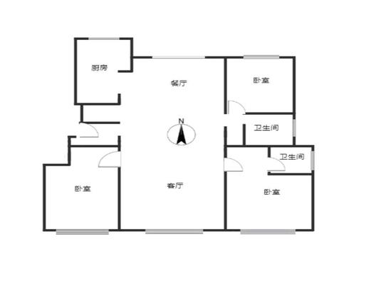 华远和府二期3室2厅1卫户型图