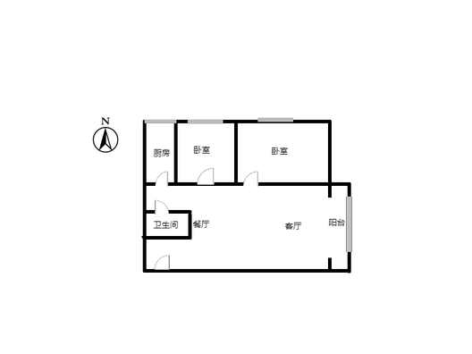 紫竹园2室2厅1卫户型图
