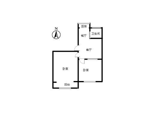 凌云厂家属院2室2厅1卫户型图