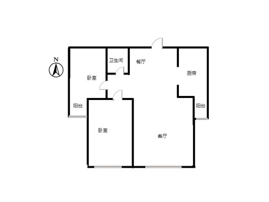 紫竹园2室2厅1卫户型图