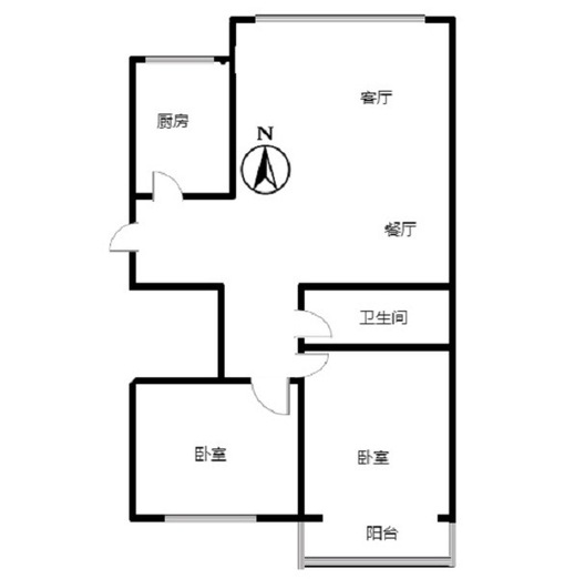惠友橙园2室2厅1卫户型图