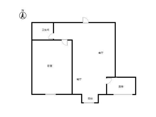名流枫景五期1室2厅1卫户型图