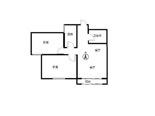 颐景华府2室2厅1卫户型图
