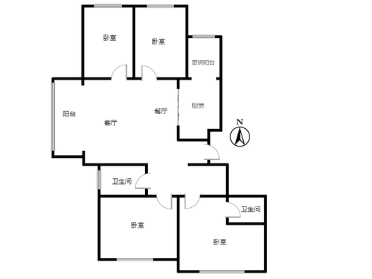 华融现代城4室2厅2卫户型图