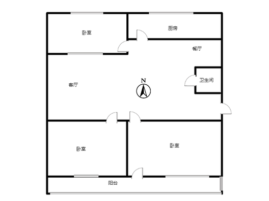 农大家属院3室2厅1卫户型图