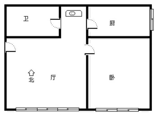 学府澜湾一期1室1厅1卫户型图