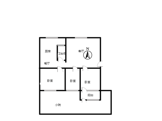 四中家属院3室2厅1卫户型图