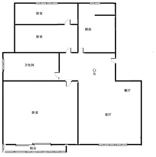 幸福小区3室2厅1卫户型图