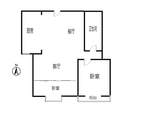 水岸花城2室2厅1卫户型图