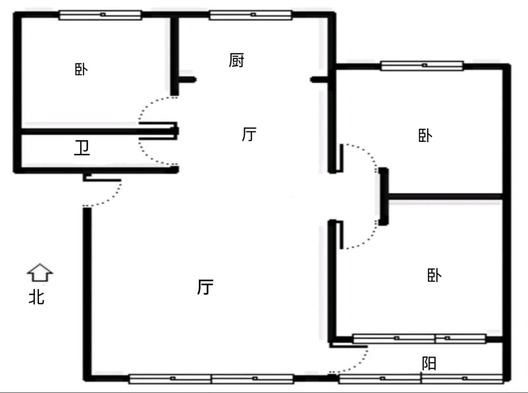 新星小区3室2厅1卫户型图