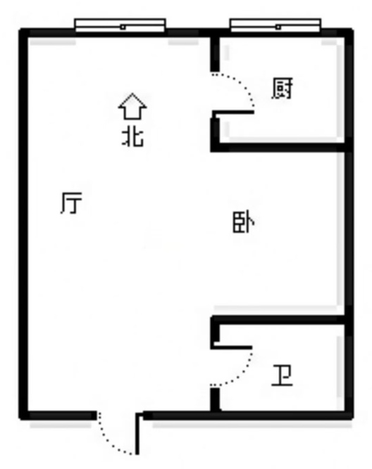 名流美域1室1厅1卫户型图