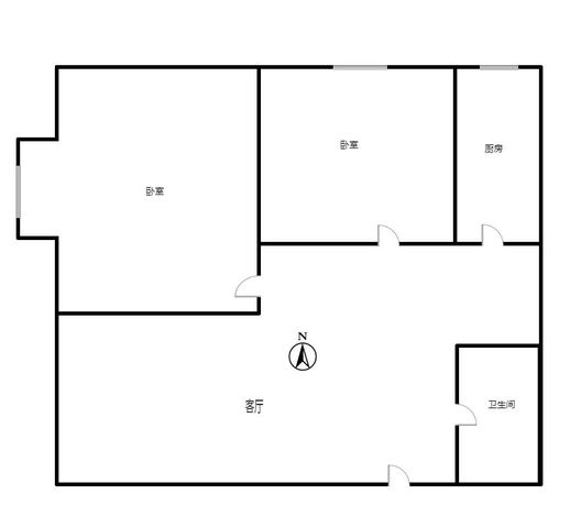 天保郦景2室1厅1卫户型图