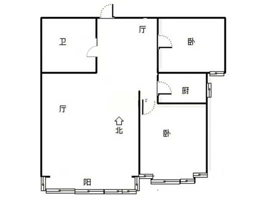 惠友万悦城2室2厅1卫户型图