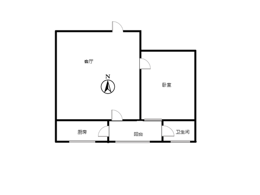 玫瑰嘉园1室1厅1卫户型图