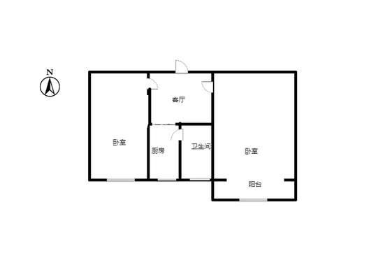 凌云厂家属院2室1厅1卫户型图