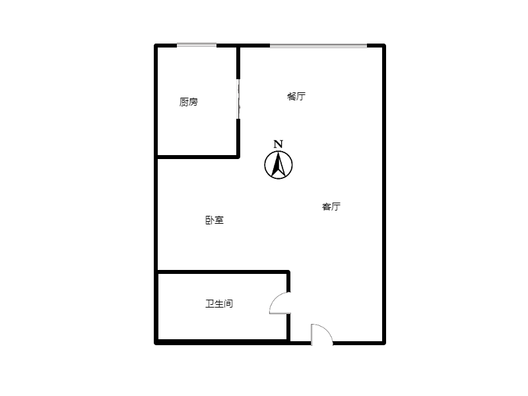 金竹花园1室2厅1卫户型图