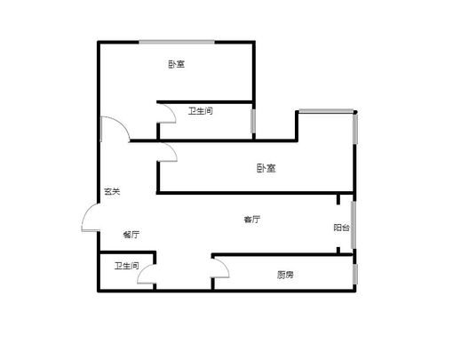 金茂府（鹏渤公园里）2室2厅2卫户型图
