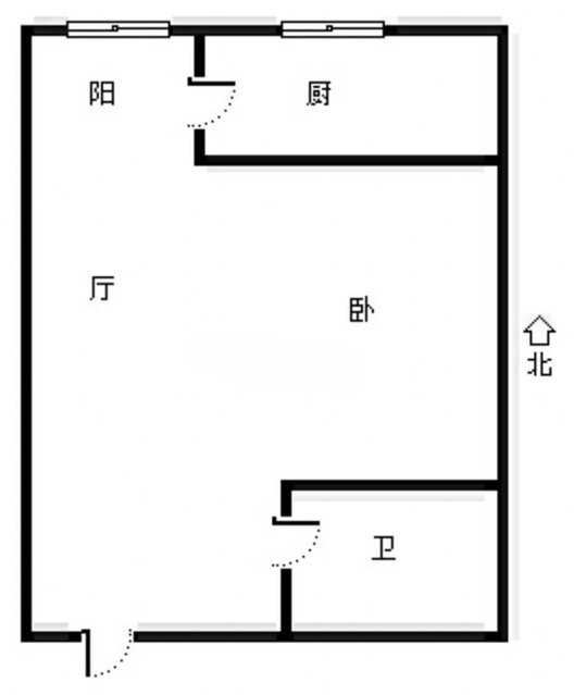 名流美域1室1厅1卫户型图