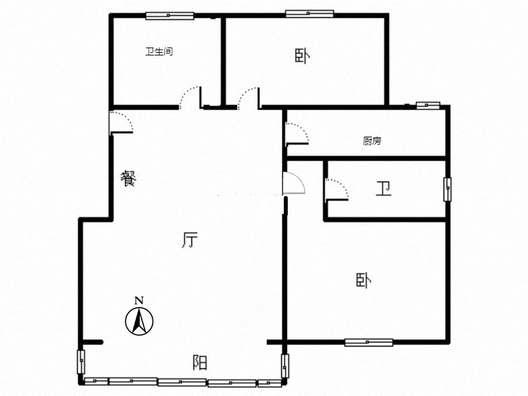 鸿盛凯旋门2室2厅2卫户型图
