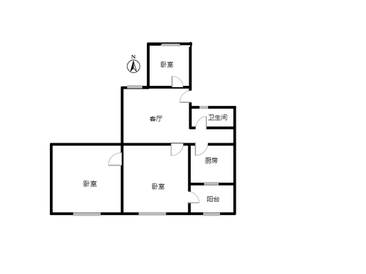 铁道部建厂局家属楼（机械总队家属院）3室1厅1卫户型图