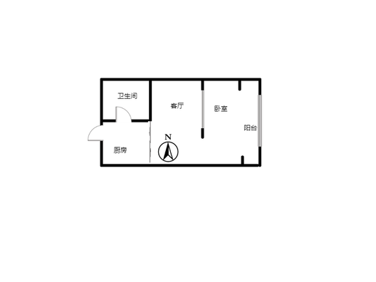 金街公寓1室1厅1卫户型图