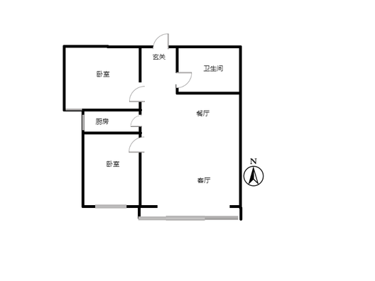 联合七号院2室2厅1卫户型图