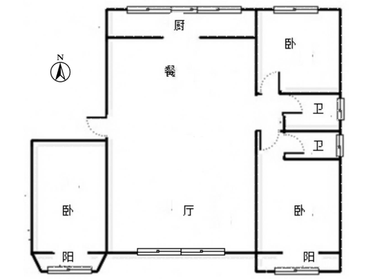 金品时代3室2厅2卫户型图