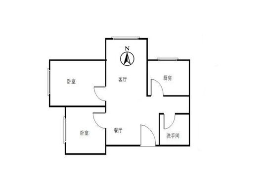 鹏渤印象城·牛津花园2室2厅1卫户型图