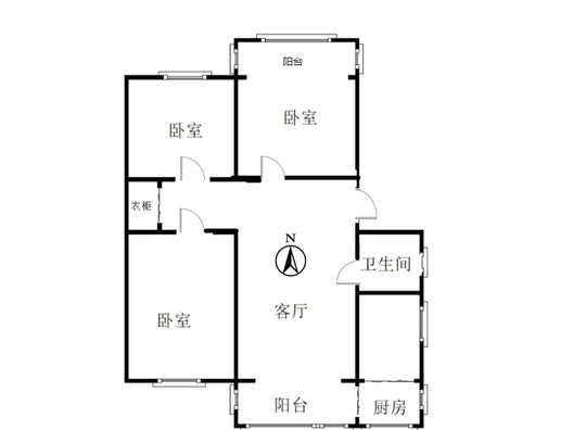 一七三小区3室1厅1卫户型图