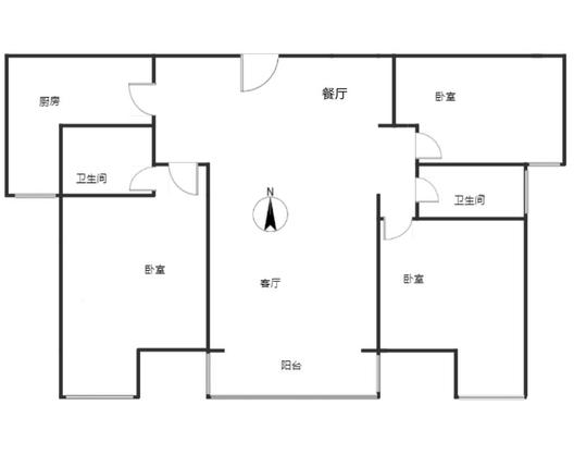 金品时代3室2厅2卫户型图