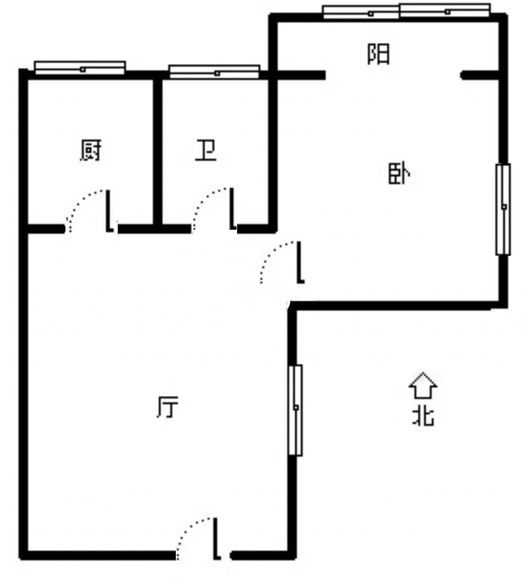 惠友荷园1室1厅1卫户型图