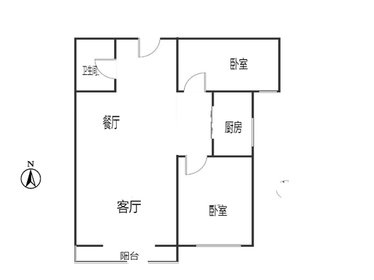 水榭春天2室2厅1卫户型图