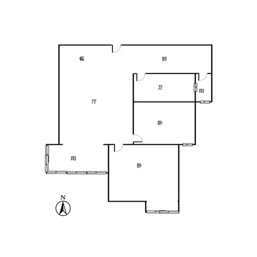 天伦湾嘉园2室2厅1卫户型图