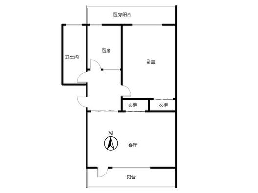 华北铝业生活小区（北院）1室1厅1卫户型图
