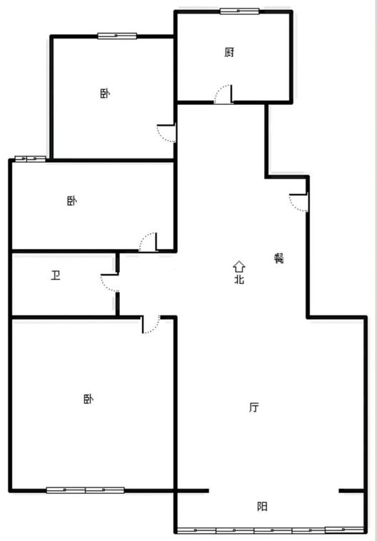 天地新城3室2厅1卫户型图