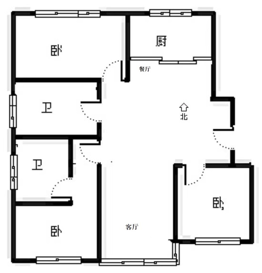 上河天著3室2厅2卫户型图