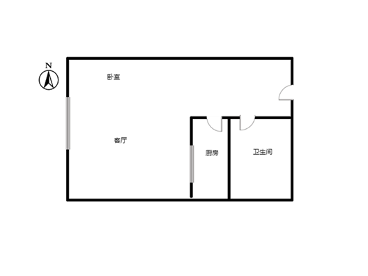 京第银座1室1厅1卫户型图