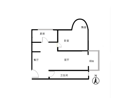 鸿盛凯旋门1室1厅1卫户型图